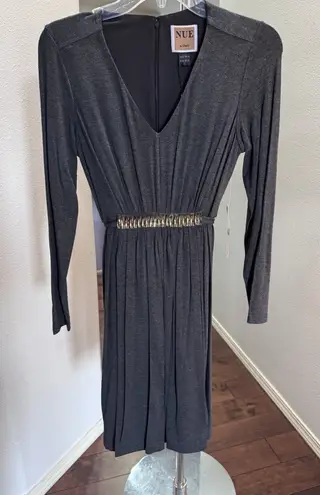 Nue Shani Fit Flare Dress built In Shapewear Grey Size 6 NWT Gray