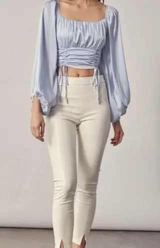 JET SET LONG SLEEVE RUCHED CROP TOP Size undefined