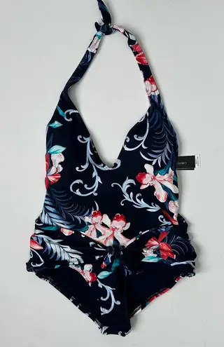 Carmen Marc Valvo Women’s One Piece V-Neck Halter Swimsuit Size 12