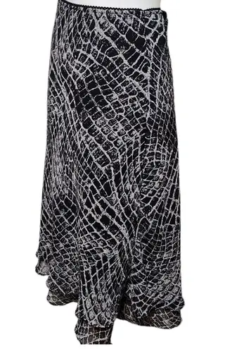 JM Collection reptile chiffon bias cut midi skirt size 12p