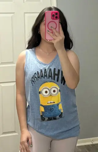 Despicable Me 2 Minions Graphic Tank Top Women's Size L