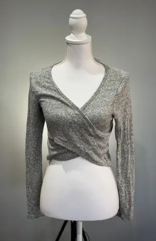 Soul Shaking CLEARANCE! Gray Boutique Wrap Crop Sweater Size S NWT