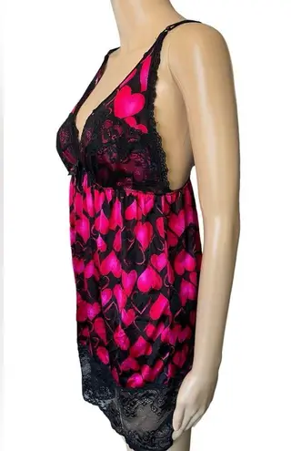 Smart & Sexy Pink Heart Love Valentine Lace Romantic Lingerie Mini Slip Dress