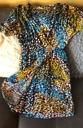 Calvin Klein Colorful Short Sleeve Shirt Dress 6