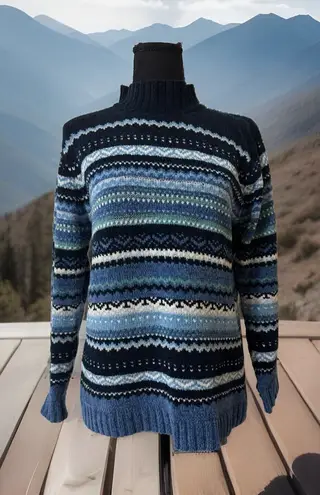 Vintage 90s CabinCreek PM Geometric Pattern Ribbed Sweater Made In Korea Size undefined