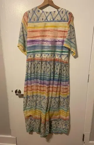 Vintage Two Potato of Laguna Beach Pastel Colored Beach Summer Sunset Dress Sz M Orange Size M