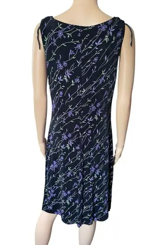 Ronni Nicole Vintage 90s Black Purple Witch Goth Whimsygoth Floral Stretch Dress