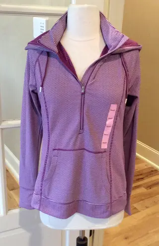 Tangerine Hoodie Pullover Deep Raspberry Zip Up Long Sleeve New Small - Image 2