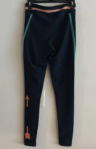 The Upside Navy Striped Athletic Leggings Size 8 Blue