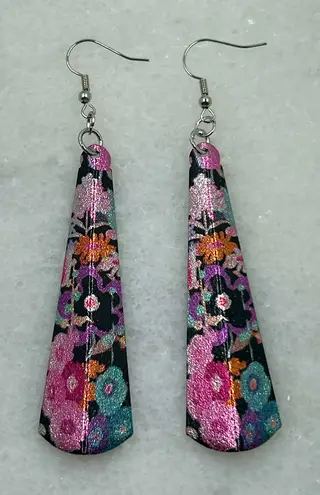 Floral Fantasy Metal Statement Earrings Black