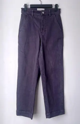 Everlane Shadow Purple Straight Leg Crop High Rise Jeans 00