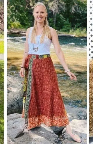 Reversible Maxi Wrap Skirt BINS819