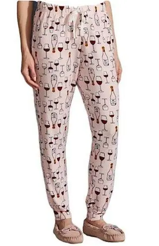 KIKIT Pink Wine Print Jogger Sleep Pants Size XL