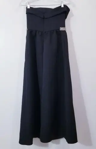 Amsale Faille Rhinestones Strapless A