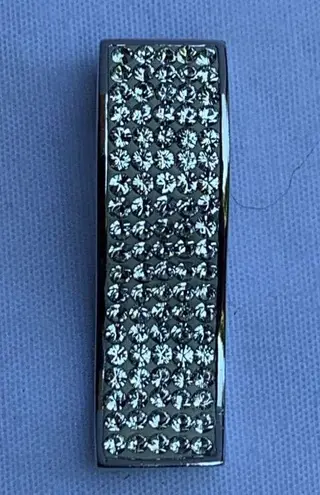 Sterling Silver Women's Curve Loop Pendant, Sparkly CZ Accents