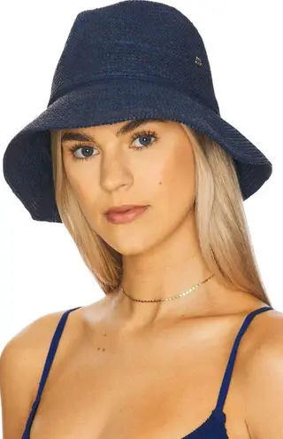 florabella Dylan Bucket Hat in Mdinight Navy One Size New Womens Bucket Sun Blue