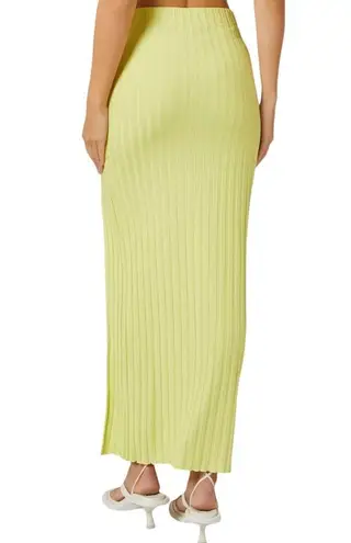 NWT Simon Miller Macu Maxi Ribbed Skirt with Slit in Swing Yellow Size M