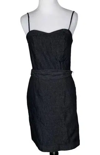 Gap  Black Denim Sleeveless Dress With Belt Size 2 Cotton-Blend