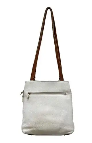 Vintage VALENTINA White Pebbled Leather Large Zip Tote Bag
