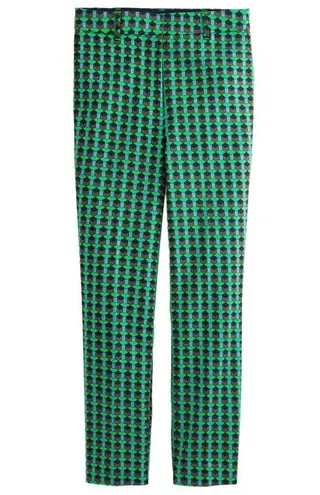 Boden Highgate Printed Pants in Bright Green Terrace Geo, Size 6R