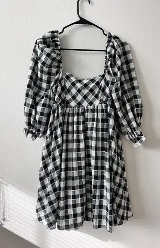 Storia Black And White Checkered Dress