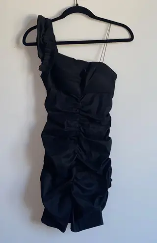 Hailey Logan Black Ruched Mini Dress