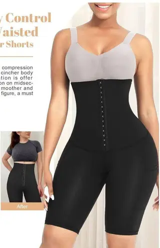 NEW Tummy Control High Waist Shapewear Shorts Thigh Slimmer Corset L Black Size L