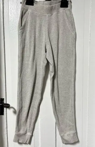 Pact Organic Cotton gray waffle knit joggers with pockets size XS