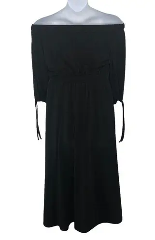 Kate & Mallory Off the Shoulder Black Tie Sleeve Midi Dress size Small