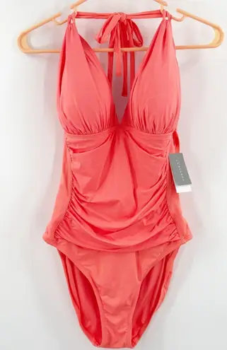 La Blanca Swimsuit SZ 12 NWT Island Goddess Birds of Paradise Halter One Piece