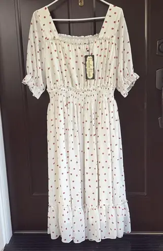 NWT VooDoo Vixen Strawberry Print Midi Dress Size 8
