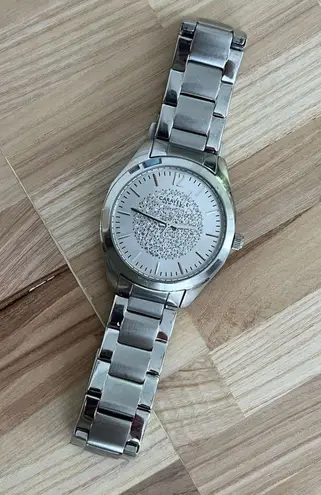 Caravelle New York by Bulova Ladies Watch Silver Pave Stainless Bracelet Dial