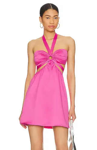 MORE TO COME Kristen Halter Mini Dress in Pink Size XL