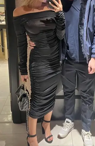 Bronx and Banco Amara Midi Dress Black Womens 8 Large