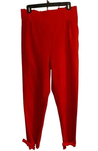Grace Karin red paper bag dress pants w/ ties at the ankle