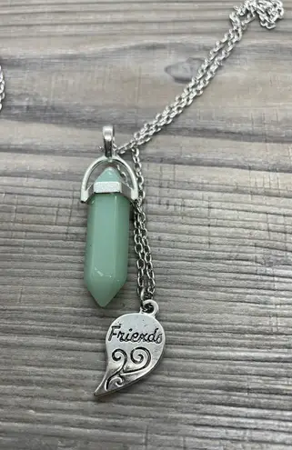 Silver Heart Best Friend Crystal Stone Necklaces