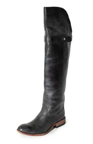 Lucchese Spirit by Black Leather Tall Riding Boots Size 5.5M