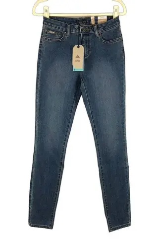 prAna Jean Women 28 Blue Mid Rise Skinny Organic Gorpcore Cottagecore Basic NWT