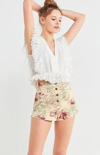 Urban Outfitters ✨ Women's Natural Uo Rami Pintuck Ruffle Top✨