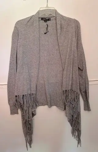 Love Tree  long sleeve open sweater shawl like cardigan. Gray color. Size M