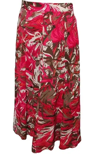 cj banks Pink & Red Abstract Floral Aline Skirt Size 0X
