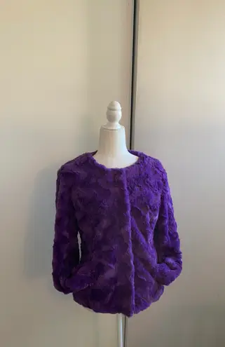 Esley Nwt  Purple Faux Fur Jacket