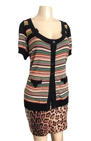 Nanette Lepore  Multi-color Striped Knit Cardigan