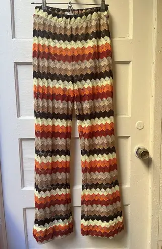 Chevron Striped Wide Leg Pants Xs Bohemian Festival Coachella Ranch