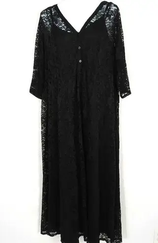 Torrid  Black Lace Button Maxi Dress Size 4X