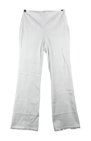 Lysse Pants Women White High Waist Flare Frayed Hem Stretch Casual Pants Size S