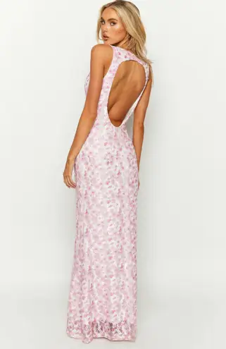 Beginning Boutique Farida Pink Lace Maxi Dress