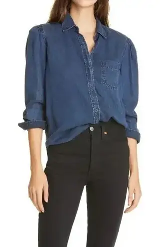 Rails Long Sleeve Button Up Madelyn Chambray Shirt Top Pacific Blue Wash Small