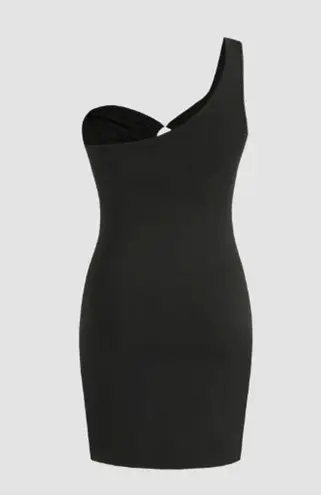 Cider  Black One Shoulder Cut Out Mini Dress