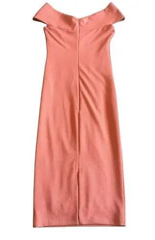 Dress the Population Claudette Bodycon Dress Knee Length Coral Stretch Small